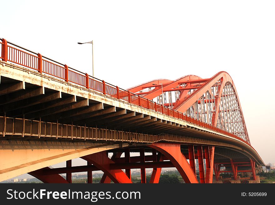 The steel suspension bridge