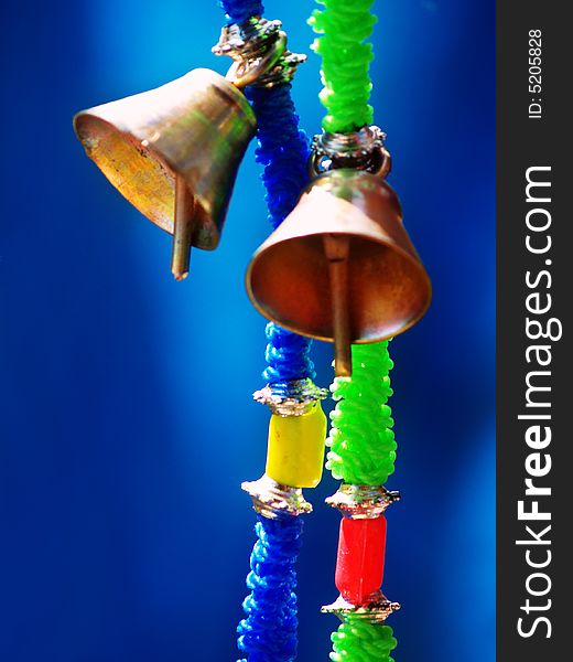 Hanging Prayer Bells that are used to ward off evil spirits or for decoration.