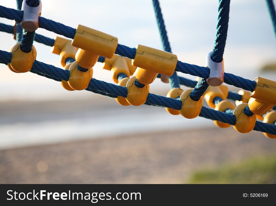 Ladder on the  children play ground near the sea