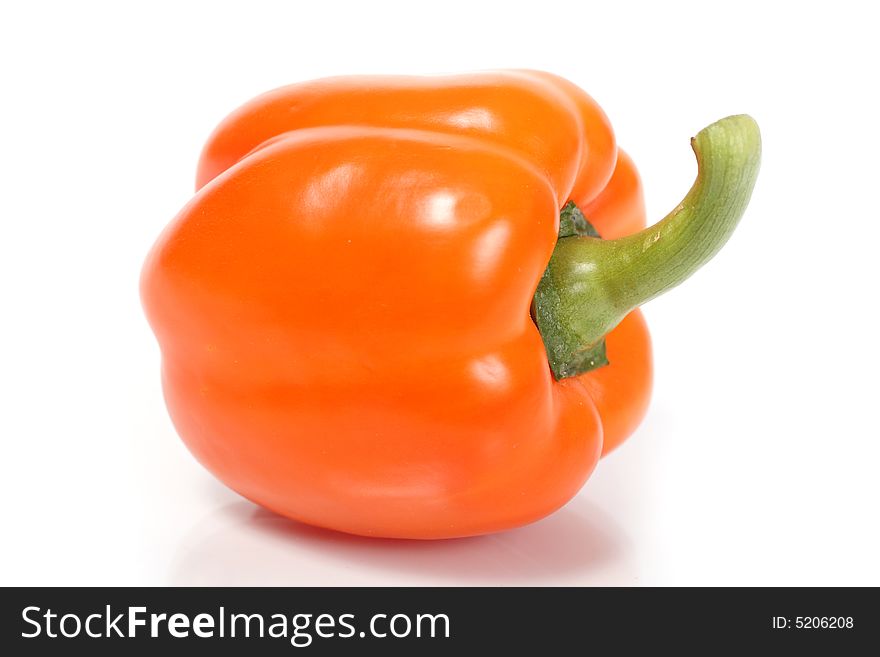 Orange sweet pepper isolated on white