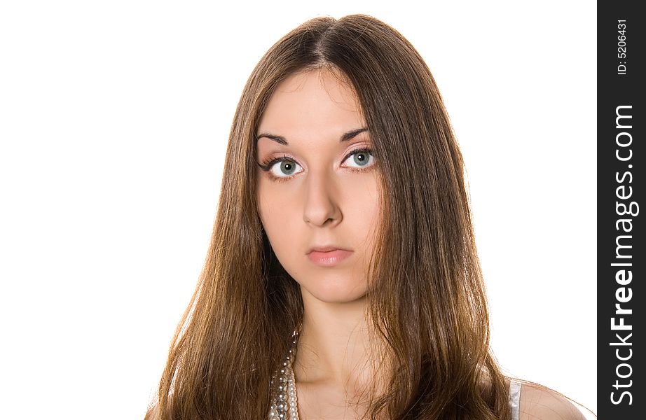 Girl portrait on white background