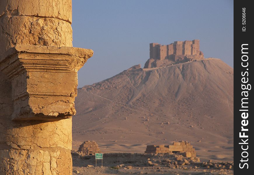 Ancient ruins in desert, Syria. Ancient ruins in desert, Syria