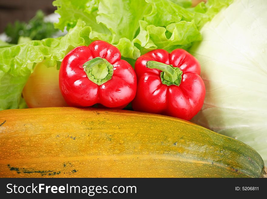 Fresh Vegetables, Fruits and other foodstuffs. Shot in a studio. Fresh Vegetables, Fruits and other foodstuffs. Shot in a studio.