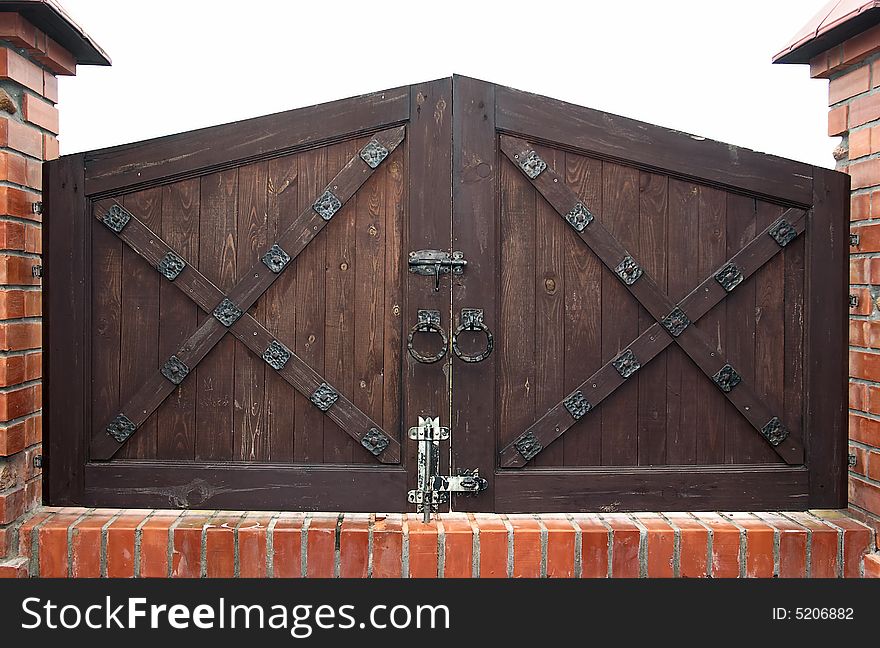 Old fashioned gates isolated over white