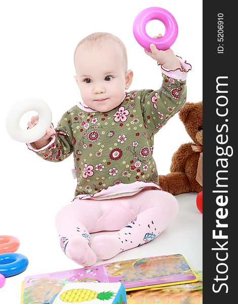 Beautiful baby. Shot in studio. Isolated on white. Beautiful baby. Shot in studio. Isolated on white.