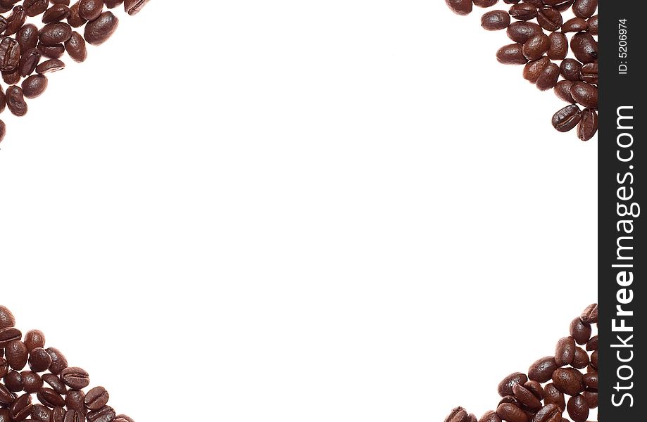 Coffee corners over white background