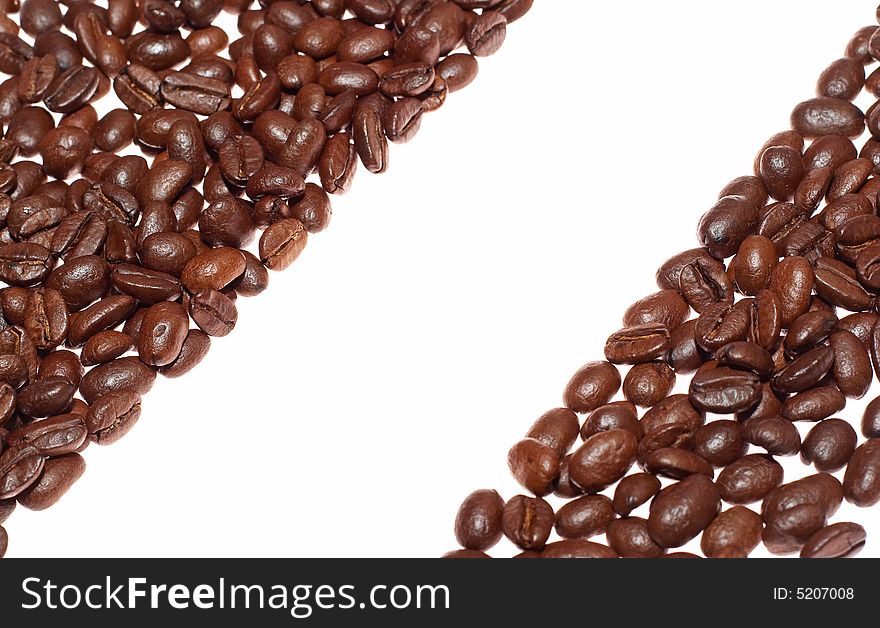 Coffee way over white background
