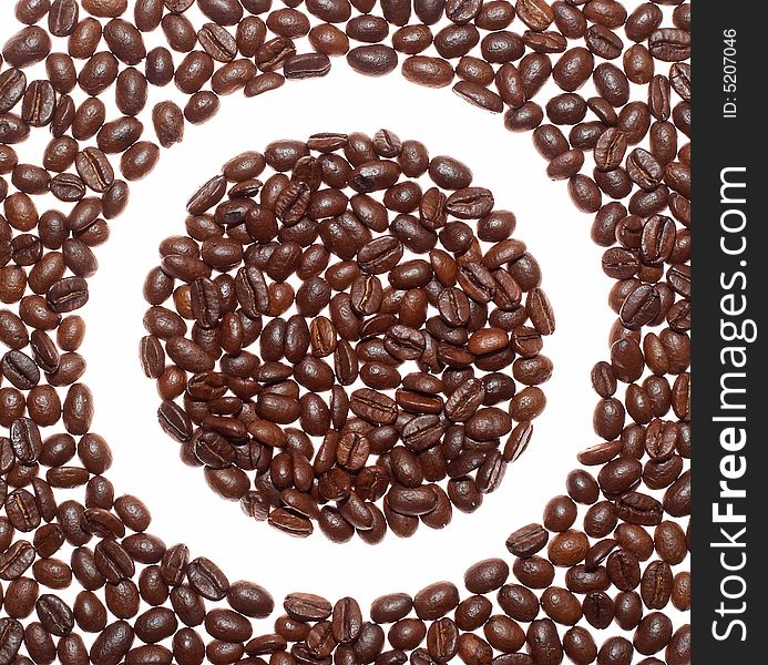 Coffee circle over white background