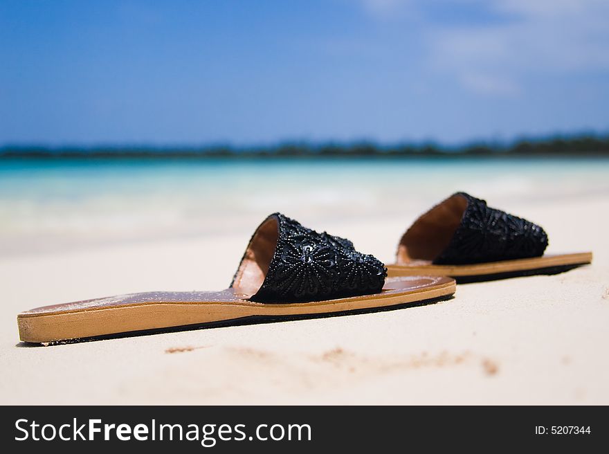 Shoes on the Bavaro beach, Domonican republic