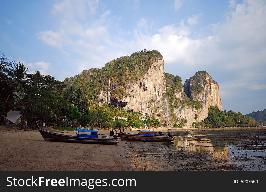 Longtaill  boats in krabi thailand