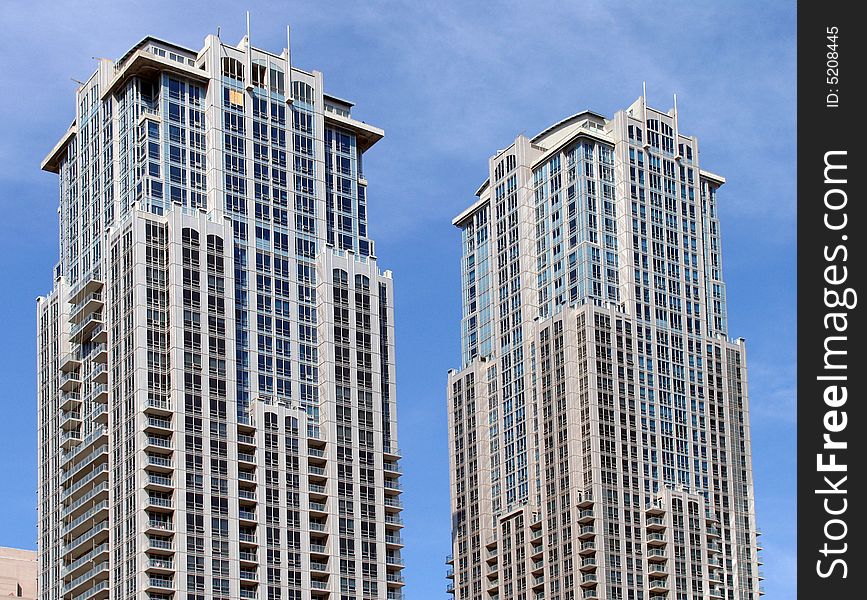 Newly constructed high rise condominium apartment buildings in Toronto. Newly constructed high rise condominium apartment buildings in Toronto.