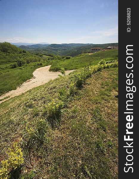 Countryside landscape in the Valley of Mirna, Croatia