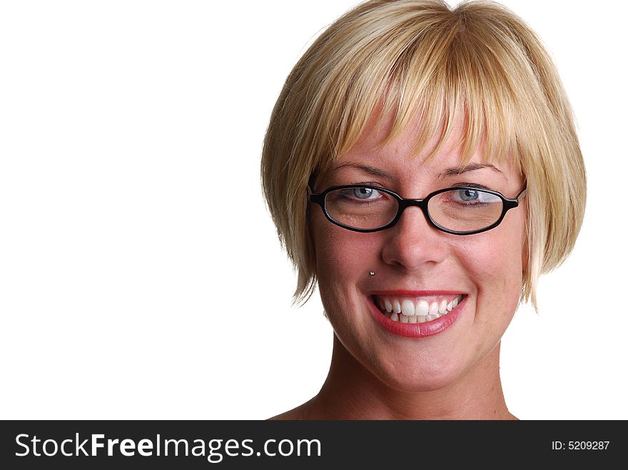 Young Blonde Lady Smiling