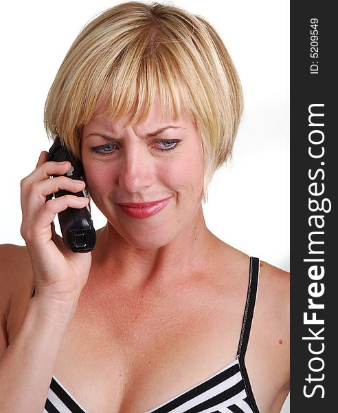 Young Blonde Lady Using Phone