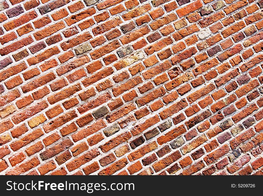 Titled and grungy brick wall texture