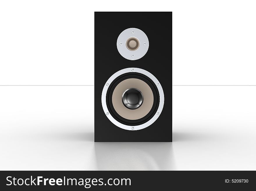 Simple black loudspeaker on white background. Simple black loudspeaker on white background