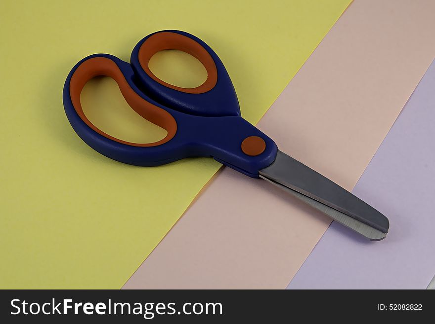 The scissors for children handycraft. The scissors for children handycraft