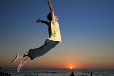 Free Exciting Sunset Beach Stock Image - 5211051