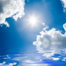Blue Sea And Sunny Sky Stock Photography Blue Sea And Sunny Sky Stock Photography