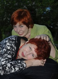 Senior Woman And Her Daughter Stock Photo Senior Woman And Her Daughter Stock Photo