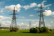 Powerlines Under Clowdy Sky Stock Photo Powerlines Under Clowdy Sky Stock Photo