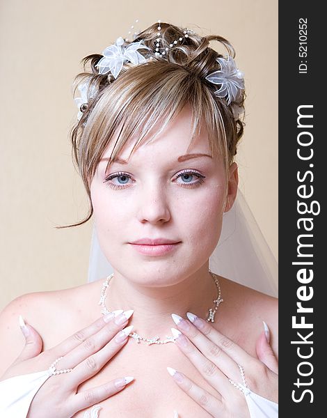 Necklace On The Neck Of Bride