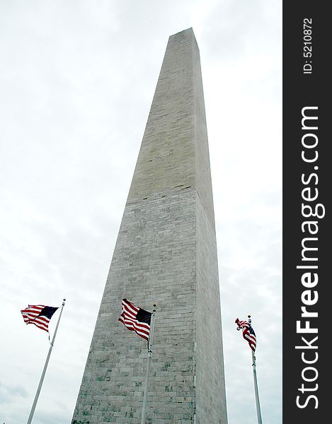 This was taken in Washington DC from the from outside the Washington Monument which has American flags circling it. This was taken in Washington DC from the from outside the Washington Monument which has American flags circling it.