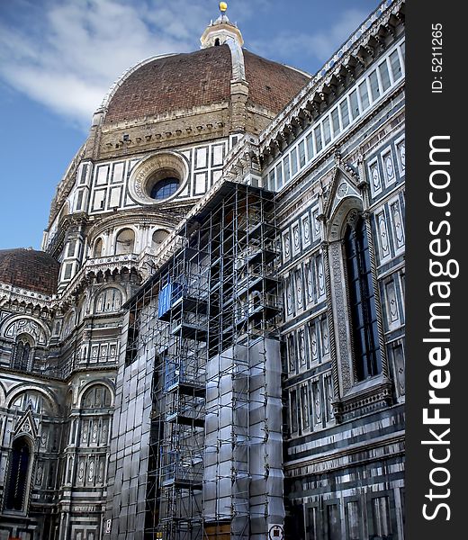 Cathedral of Duomo in Florence Italy under renovation. Cathedral of Duomo in Florence Italy under renovation.