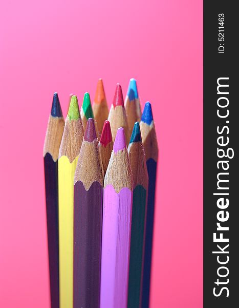 Color pencils on colour background