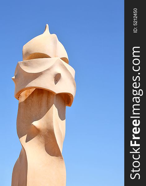 Abstract sculptures on the roof La Pedrera