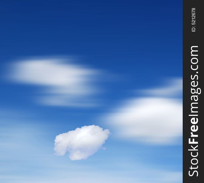 Conceptual image illustrating moving clouds passing stationary one. Conceptual image illustrating moving clouds passing stationary one