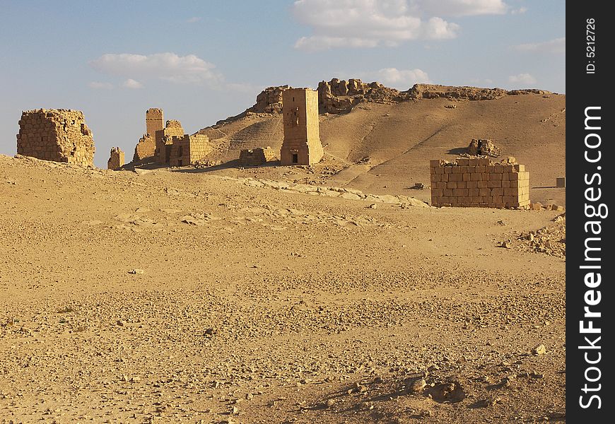 Ancient ruins in desert, Syria. Ancient ruins in desert, Syria