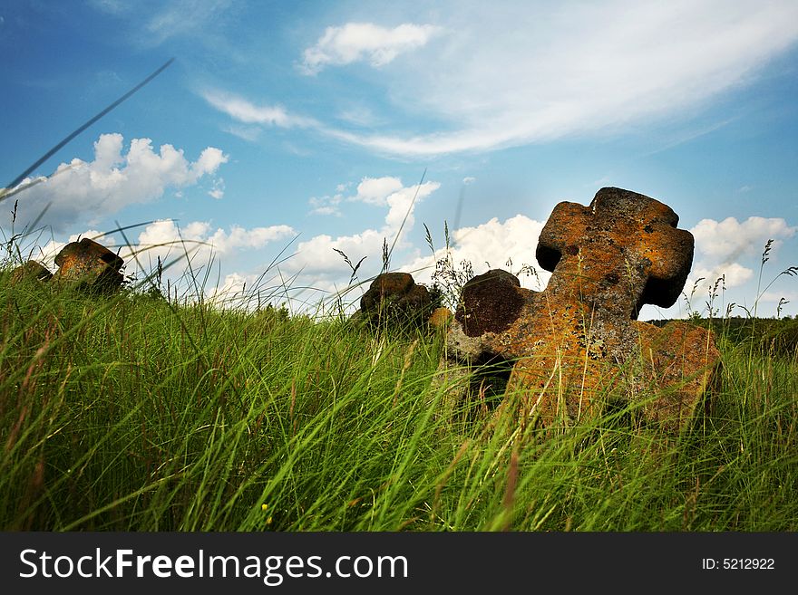 An image of ancient stone-crosses