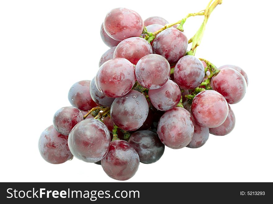 Isolated fresh grapes on  white background