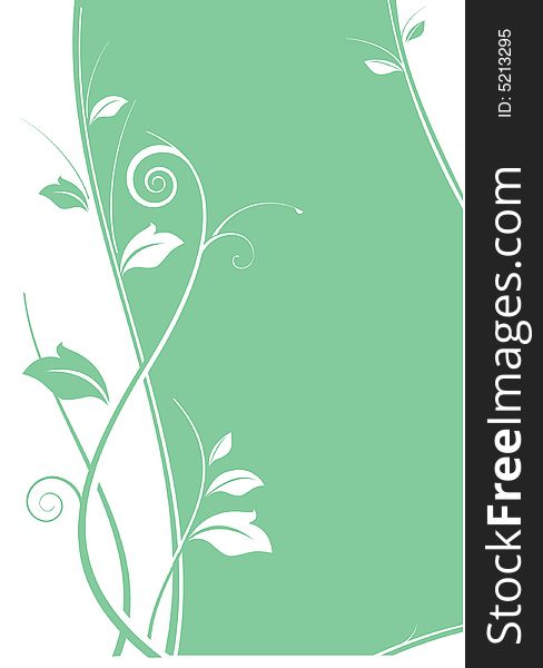 Floral Abstract Design With Green Background