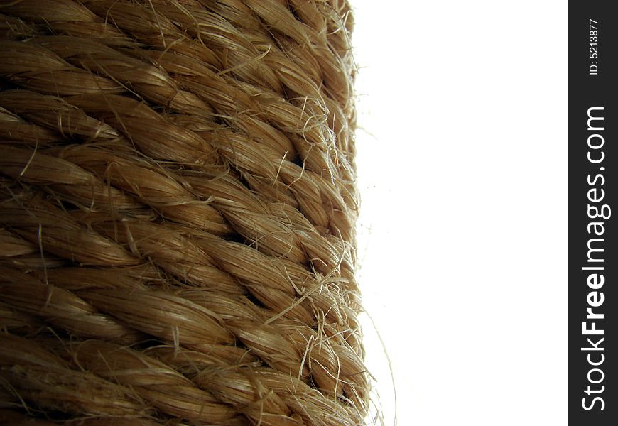 Coil of rope in white background