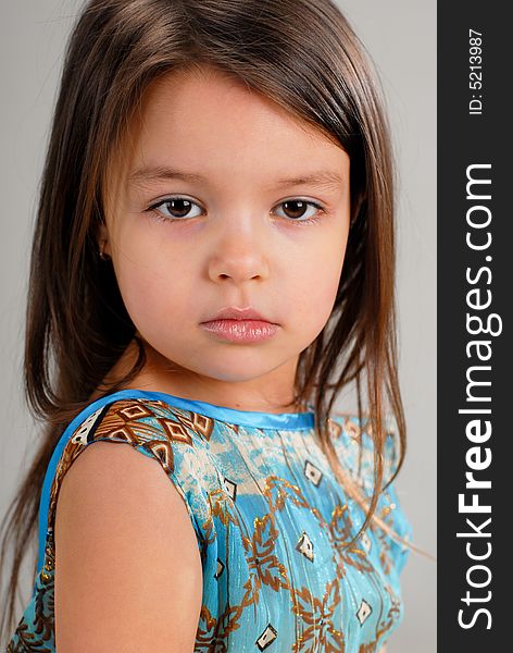 Little girl with brown hair