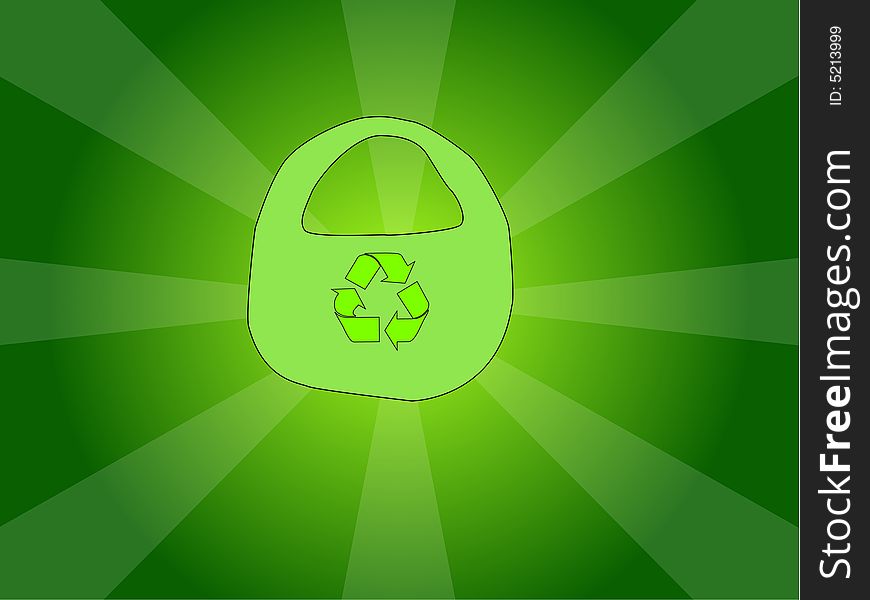 A Vector Illustration of a Shopping Bag which is green and environmentally friendly. A Vector Illustration of a Shopping Bag which is green and environmentally friendly