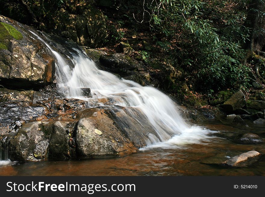 Laurel Falls in the Great Smoky Mountains National Park in spring. Laurel Falls in the Great Smoky Mountains National Park in spring