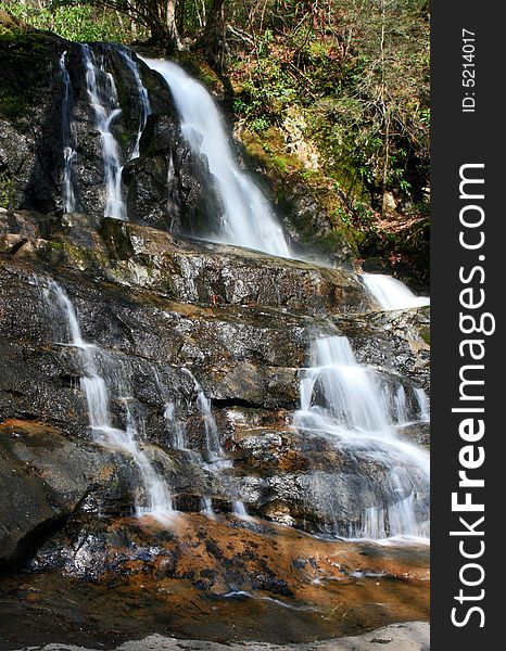 Laurel Falls in the Great Smoky Mountains National Park in spring. Laurel Falls in the Great Smoky Mountains National Park in spring