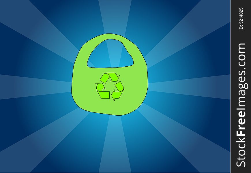 A Vector Illustration of a Shopping Bag which is green and environmentally friendly