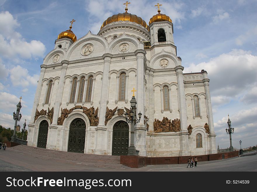 Temple Moscow. Summer. Clouds. Russia