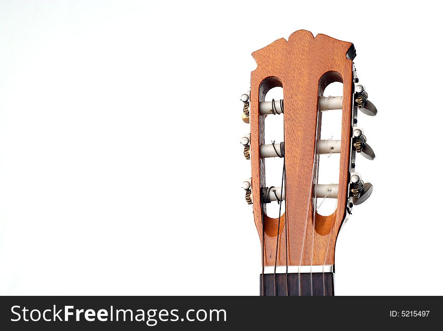 Isolated shot of a guitar headstock with copy space. Isolated shot of a guitar headstock with copy space
