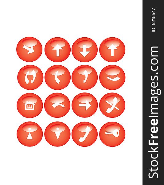 Red buttons symbols keys web design