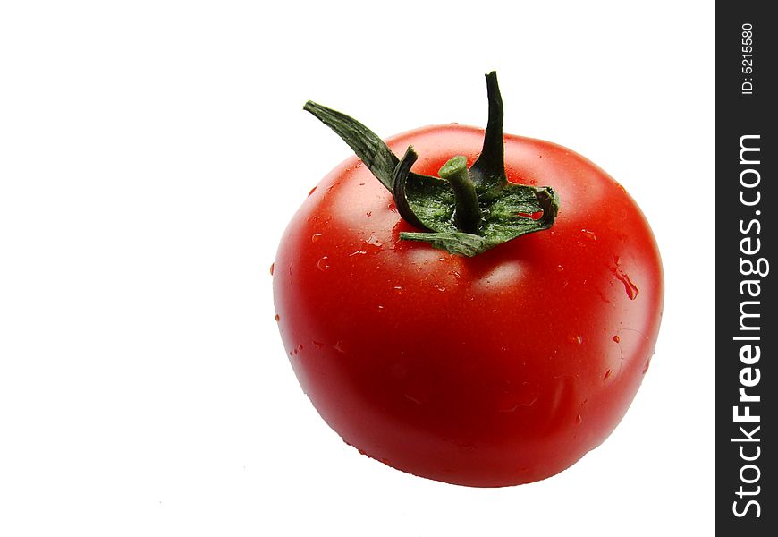 Red tomato in the white background