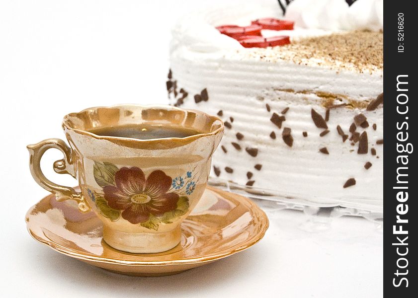 Cake on a white background. Cake on a white background