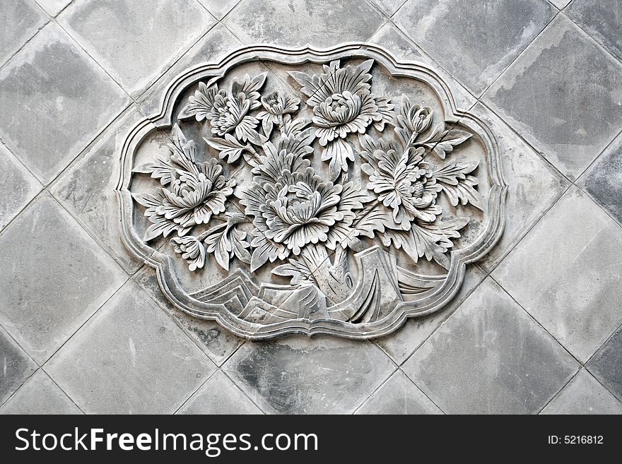 Exquisite stone carving on the wall.
Vivid and fine and smooth craft.