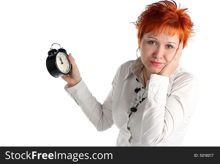 Business Woman With Clock