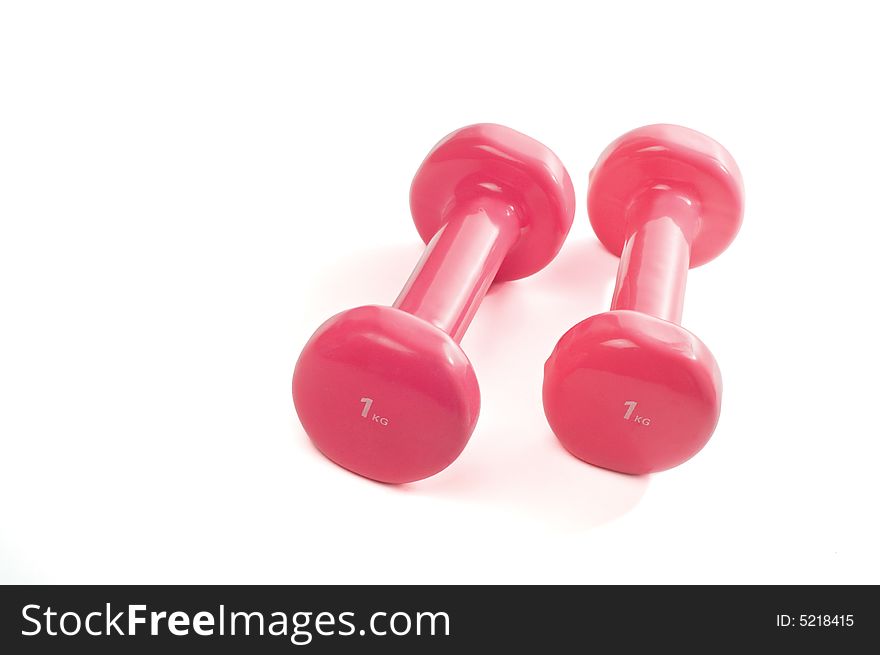 Two dumbbells isolated on white background