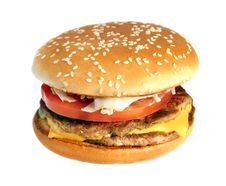 Bright Tasty Burger Royalty Free Stock Photography Bright Tasty Burger Royalty Free Stock Photography